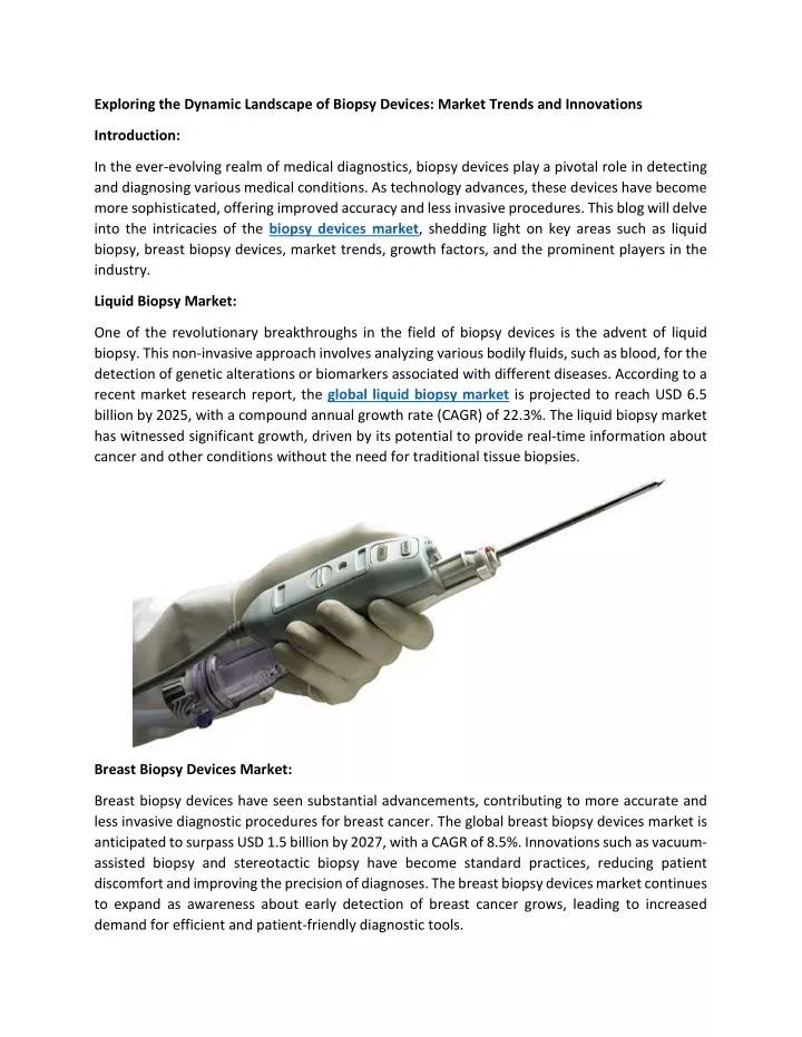 exploring the dynamic landscape of biopsy devices