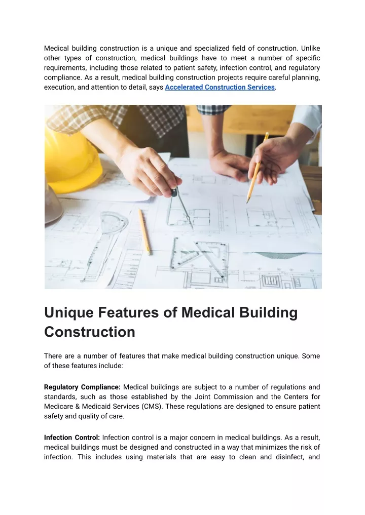 medical building construction is a unique