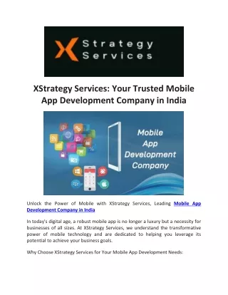 Your Trusted Mobile App Development Company in India
