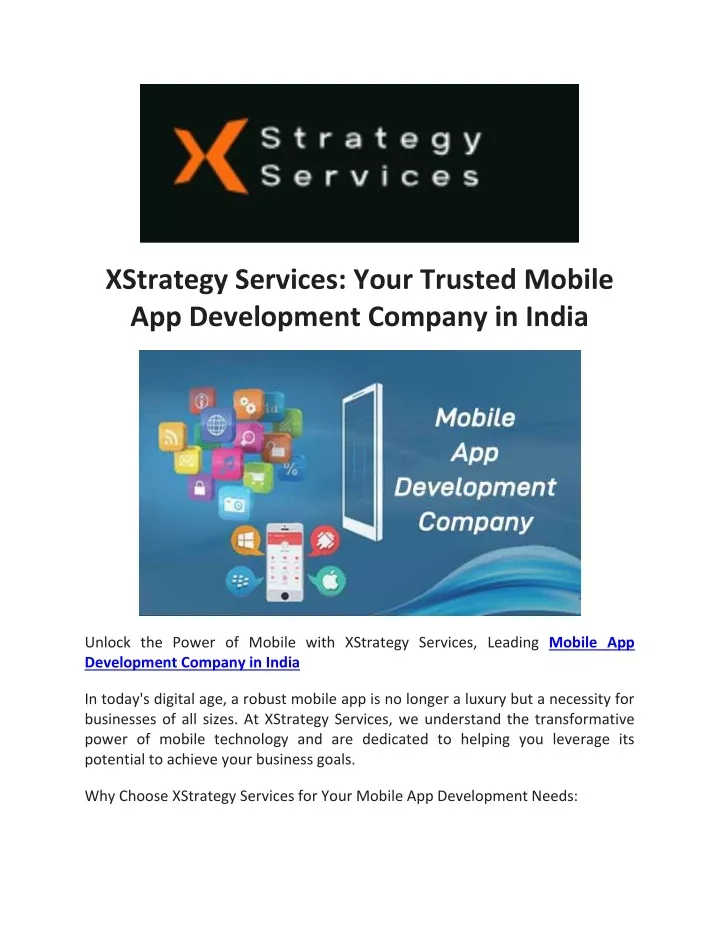 xstrategy services your trusted mobile