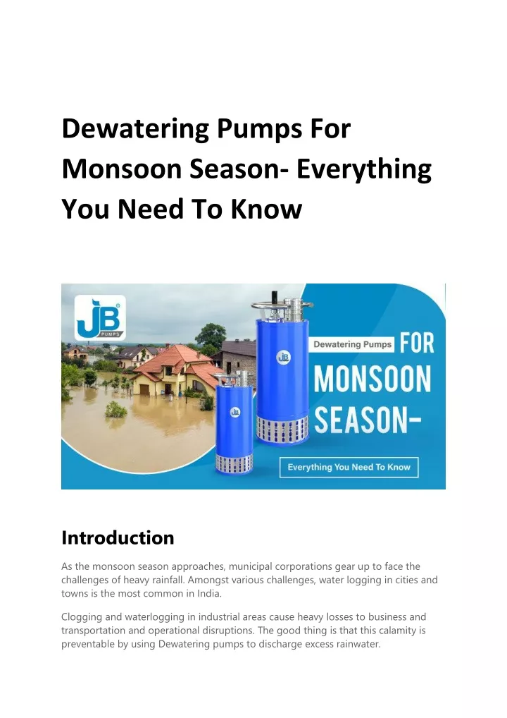 dewatering pumps for monsoon season everything