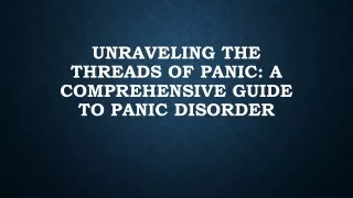 Panic Disorder Market Growth Statistics, Size Estimation, Emerging Trends, Outlo
