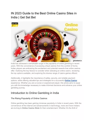 IN 2023 Guide to the Best Online Casino Sites in India _ Get Set Bet