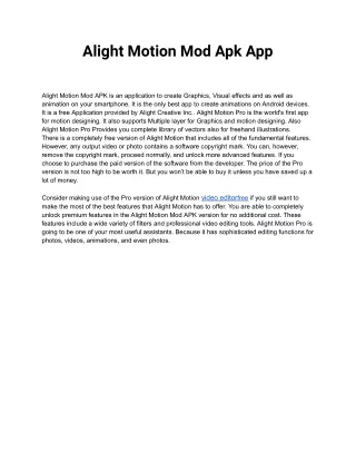 Alight Motion Mod Apk App