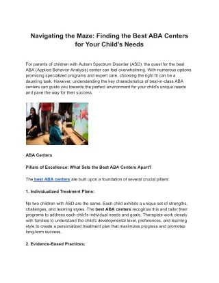 best aba centers