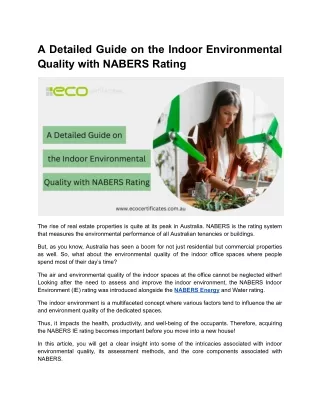 a detailed guide on the indoor environmental