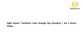 Sight Savers: Transform Lives through Eye Donation | Be a Donor Today