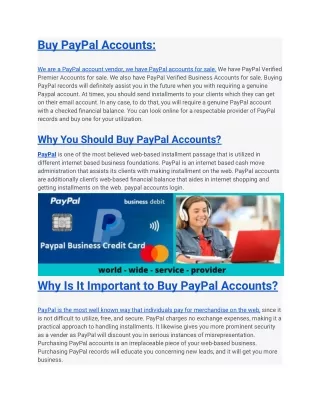 Buy Verified PayPal Accounts