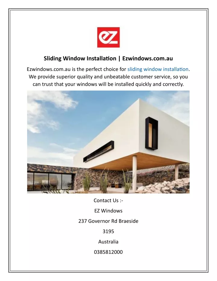 sliding window installation ezwindows com au