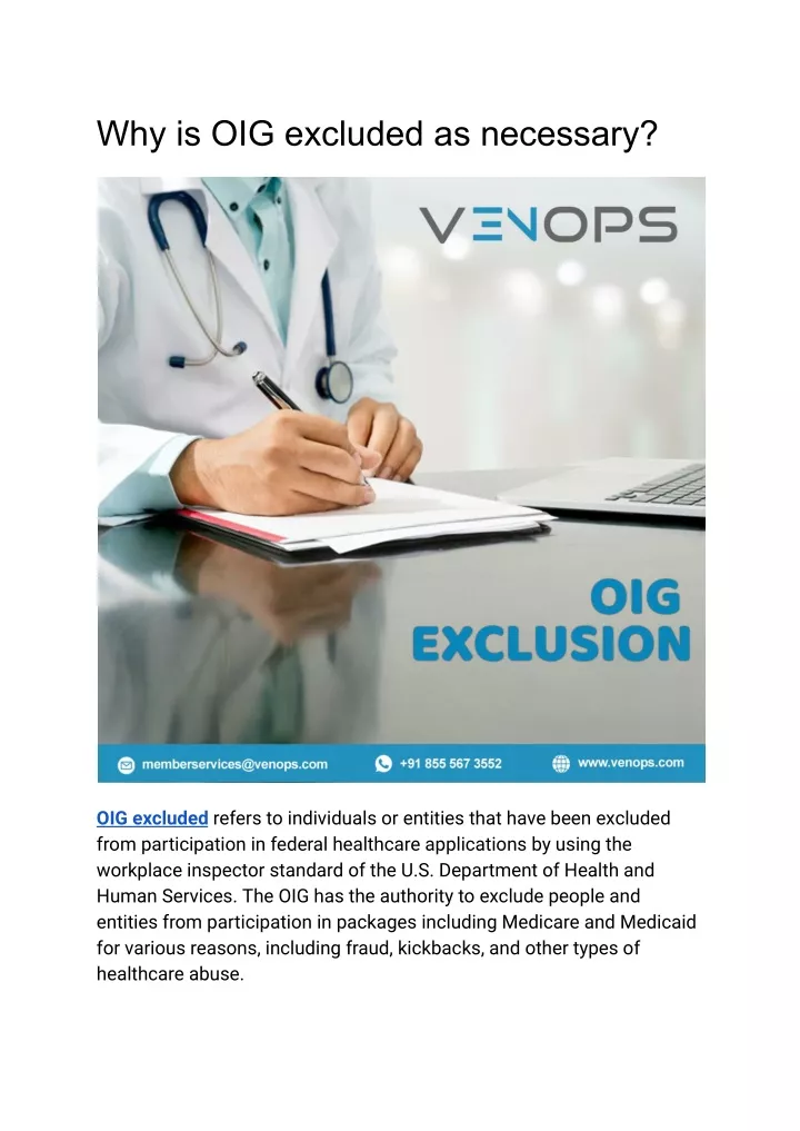 why is oig excluded as necessary