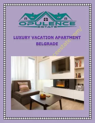 luxury vacation apartment Belgrade