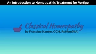 An Introduction to Homeopathic Treatment for Vertigo