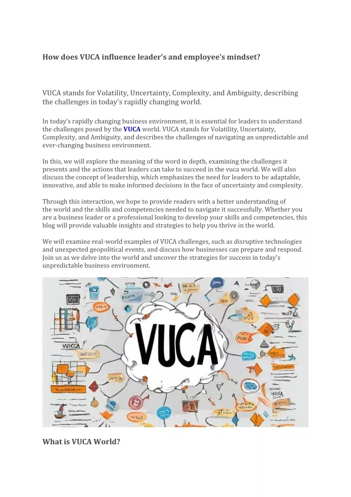 how does vuca influence leader s and employee