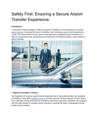 Safety First_ Ensuring a Secure Airport Transfer Experience