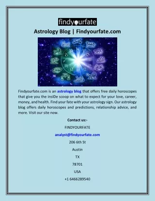 Astrology Blog  Findyourfate