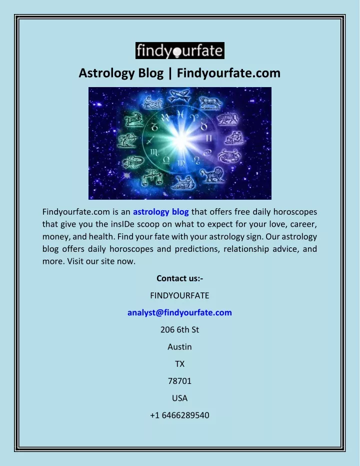 astrology blog findyourfate com