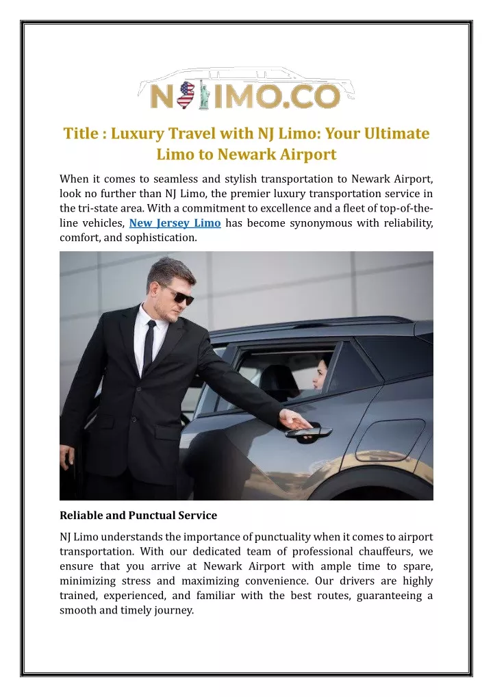 title luxury travel with nj limo your ultimate