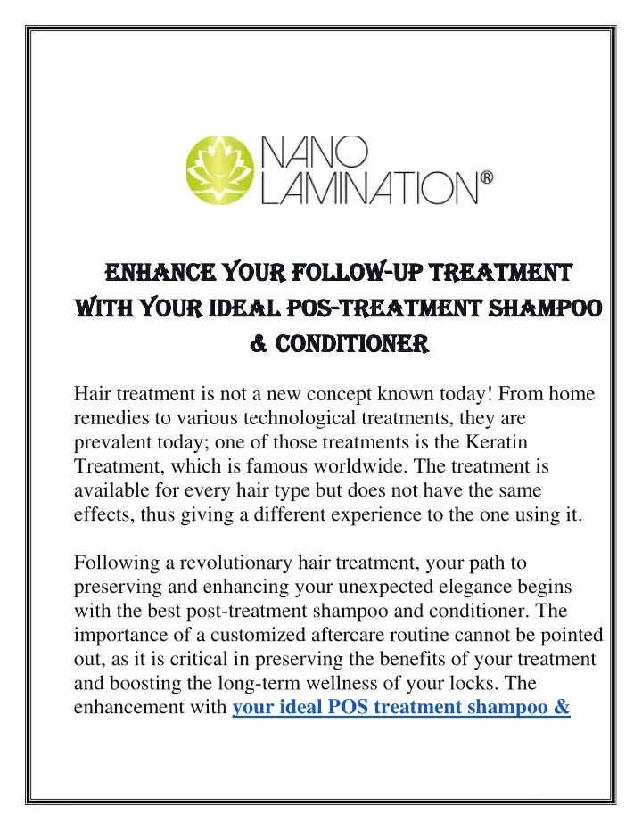 follow up pos treatment shampoo treatment shampoo