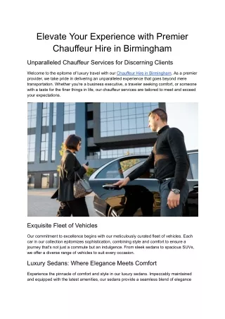 Elevate Your Experience with Premier Chauffeur Hire in Birmingham (1)