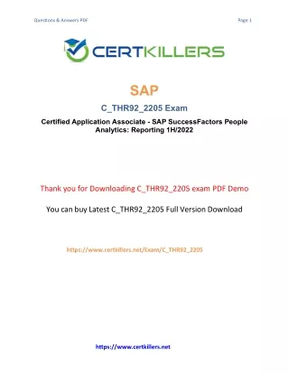 From Data to Decisions A Candid Journey Through the C_THR92_2205 Certification Process