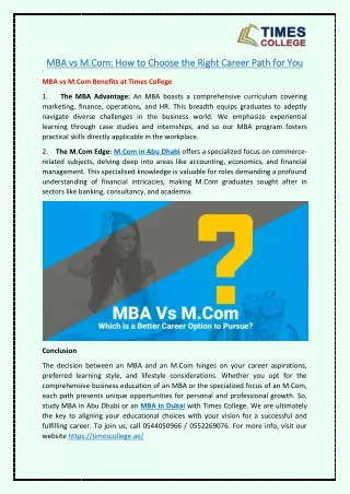 mba vs m mba vs m com how to choose the right