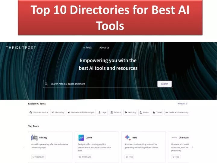 top 10 directories for best ai tools