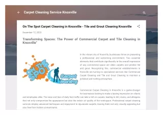 On The Spot Carpet Cleaning in Knoxville -Commercial Carpet in Knoxville