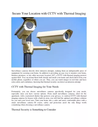 secure your location with cctv with thermal