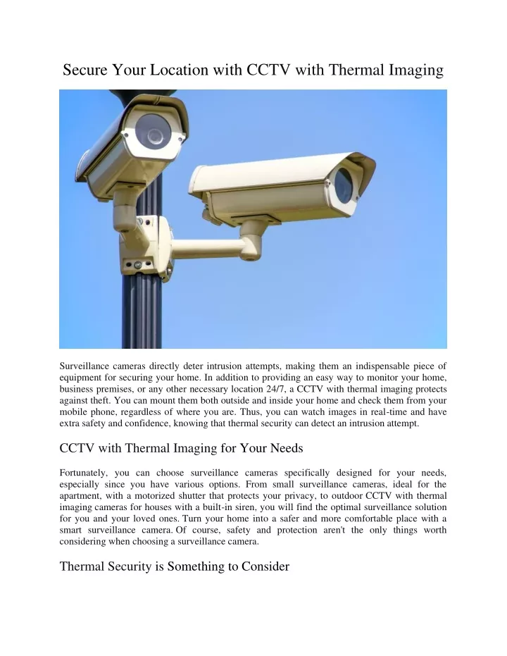 secure your location with cctv with thermal