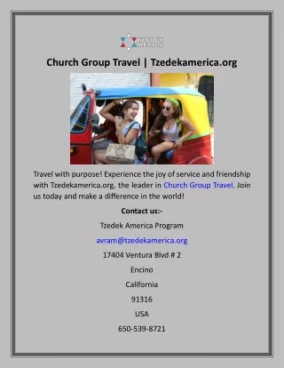 Church Group Travel  Tzedekamerica.org