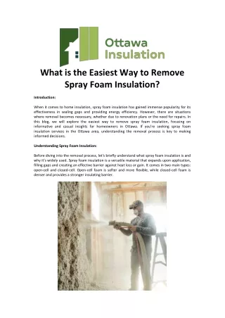 What is the Easiest Way to Remove Spray Foam Insulation?