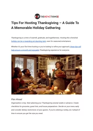 tips for hosting thanksgiving a guide