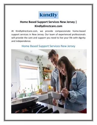 Home Based Support Services New Jersey  Kindlydirectcare