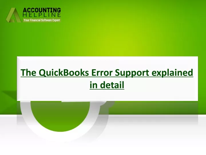 the quickbooks error support explained in detail