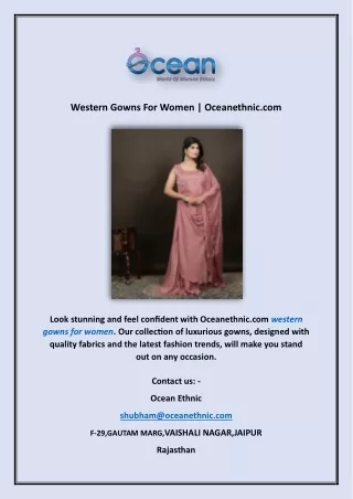 Western Gowns For Women | Oceanethnic.com