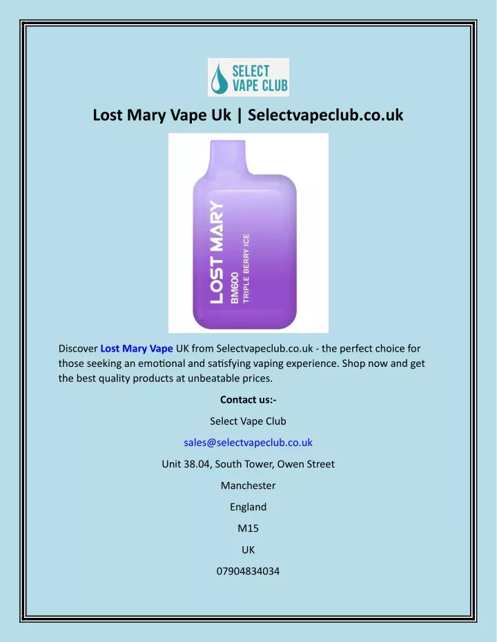 lost mary vape uk selectvapeclub co uk