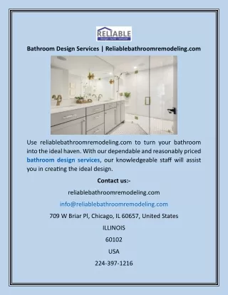 Bathroom Design Services  Reliablebathroomremodeling