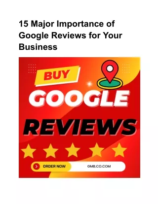 15 Major Importance of Google Reviews for Your Business