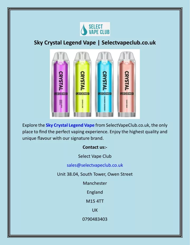 sky crystal legend vape selectvapeclub co uk