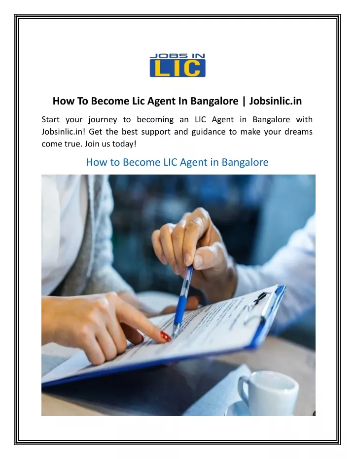 how to become lic agent in bangalore jobsinlic in