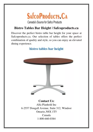 Bistro Tables Bar Height | Safcoproducts.ca
