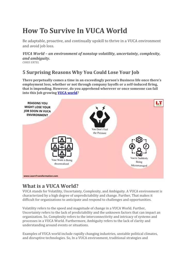 how to survive in vuca world