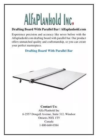 Drafting Board With Parallel Bar | Alfaplanhold.com