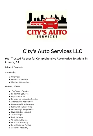 City's Auto Services LLC