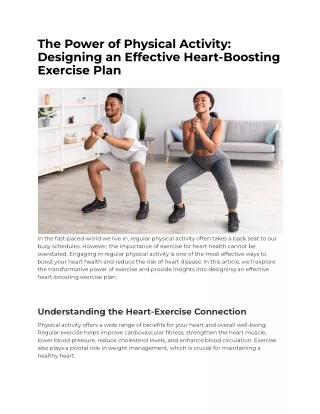 The Power of Physical Activity_Designing an Effective Heart-Boosting Exercise Plan