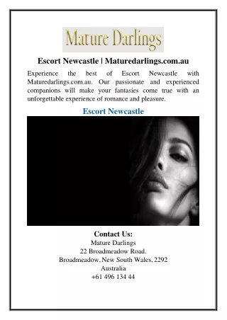 Escort Newcastle | Maturedarlings.com.au