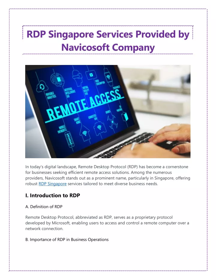 rdp singapore services provided by navicosoft