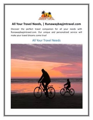 All Your Travel Needs,  Runawaybayjmtravel com