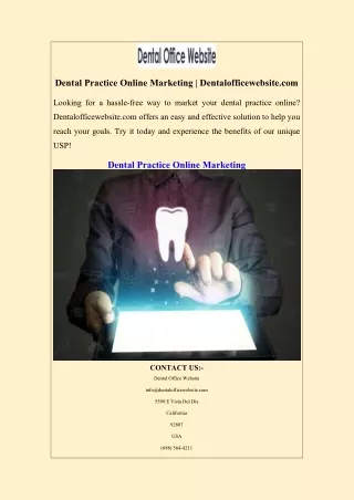 dental practice online marketing