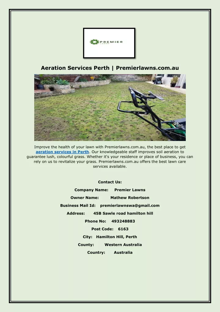 aeration services perth premierlawns com au